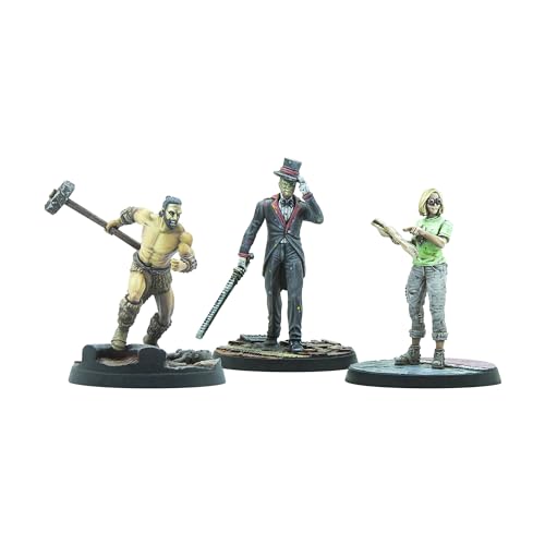 Modiphius: Fallout: Wasteland Warfare - Survivors Park Personalities - 3 Miniatures, 32mm Multi-Part Resin Unpainted Figures, RPG, Scenic Bases - style: Park