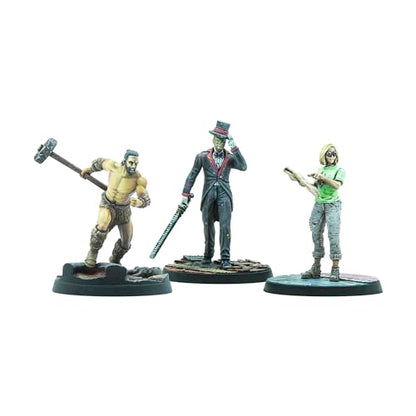 Modiphius: Fallout: Wasteland Warfare - Survivors Park Personalities - 3 Miniatures, 32mm Multi-Part Resin Unpainted Figures, RPG, Scenic Bases - style: Park