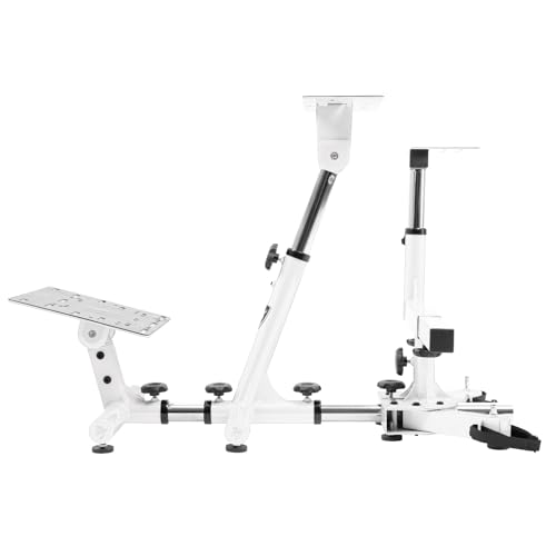 Arozzi Velocita Universal Racing Simulator Cockpit Compatible with Most Racing Sim Gear and Gaming Chairs Collapsible Telescopic and Portable - White | Universal, Compatible with Racing Sim Gear & Gaming Chairs, Collapsible, Telescopic, Portable - color: