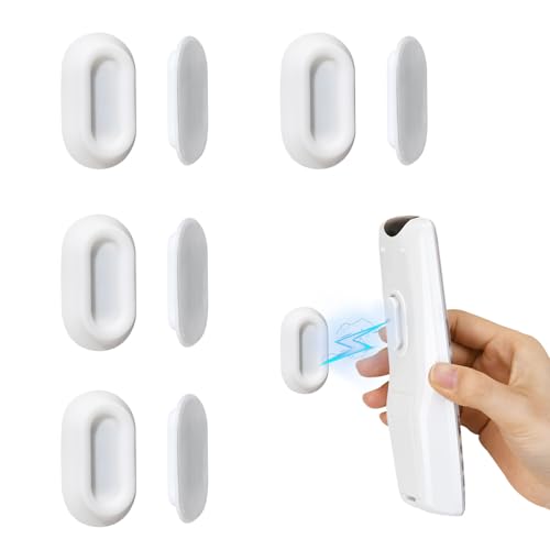 XYOFUN Magnetic Remote Control Holder Wall Mount - 4 Pcs White | No Drill Self-Adhesive Organizer, For Air Conditioner & TV Remotes, Storage Caddy for Televisions Backside - color: White