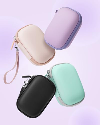 SQERO Camera Case for Digital Camera CAMKORY DC403/KODAK PIXPRO FZ55/FZ45 | SD Card Storage Travel Carry Cute Case Bag Small, Anti-Shock Dot Protection - color: Violet