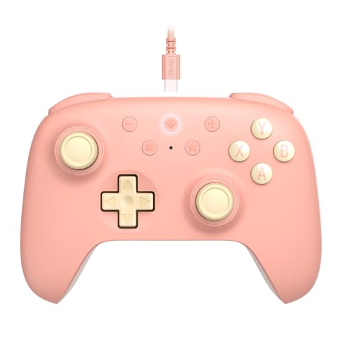 8BitDo Ultimate 2C Wired Controller for Windows PC and Android, with 1000Hz Polling Rate, Hall Effect Joysticks and Hall Triggers, and Remappable L4/R4 Bumpers (Peach) - color: Peach