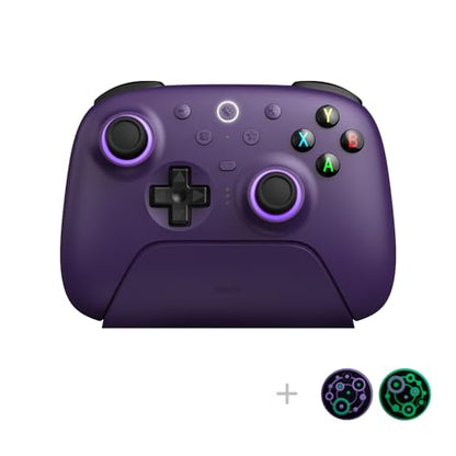 8Bitdo Ultimate 2 Wireless Gaming Controller with Charging Dock - Purple | TMR Joysticks, Switchable Hall Effect/Tactile Triggers, 8Speed Wireless Tech, RGB Fire Ring, for PC & Android - color: Purple, size: Ultimate 2 Wireless