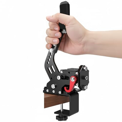 RQG 64 Bit USB Handbrake, SIM Racing Games Handbrakes Compatible with Logitech G27 G25 G29 T500 T300 THRUST MASTER FANATECOSW LFS DIRT RALLY, PC Handbrake with Nylon Cable, Reinforced Spring & Clamp