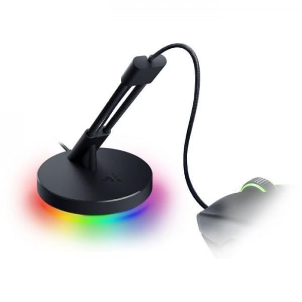 Razer Mouse Bungee V3 Chroma - Mouse Cable Holder with RGB Lighting (Spring Arm with Cable Clip, Heavy Non-Slip Base, Cable Management) Black
