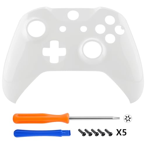 eXtremeRate Glow in The Dark Faceplate Cover Case, Front Housing Shell Replacement Kit for Xbox One S & Xbox One X Controller (Model 1708) - Controller NOT Included - color: Glow in The Dark