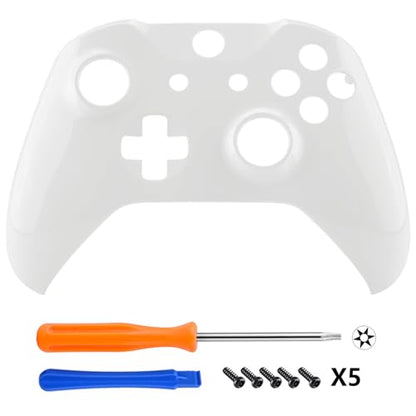 eXtremeRate Glow in The Dark Faceplate Cover Case, Front Housing Shell Replacement Kit for Xbox One S & Xbox One X Controller (Model 1708) - Controller NOT Included - color: Glow in The Dark