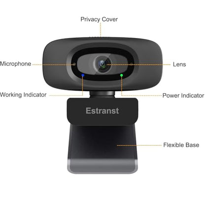 Autofocus 2K Webcam with Privacy Cover & Noise Canceling Microphone, Works with Zoom Teams YouTube Xbox, External Web Computer Camera for Laptop Mac PC Desktop Monitor - style: Webcam Autofoucs