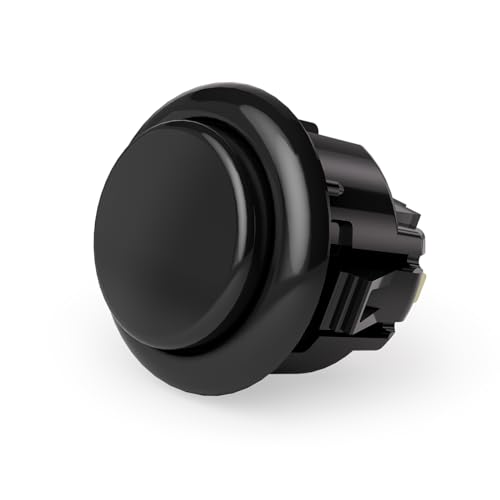 QANBA D-lite Arcade Button Original Buttons Snap-In Joystick Arcade Buttons for DIY arcade machines 24mm Push button switch(Boxed） (24mm Black（EL04) 24 Pcs) - size: 24mm Black（EL04) 24 Pcs