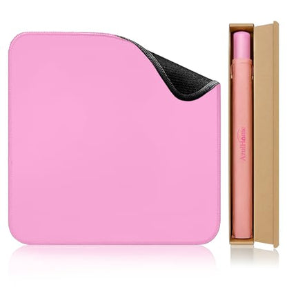 Pink 31.5" Crease-Free Non-Slip Noise Reduction Mahjong Mat | American Mahjong Table Cover with Carrying Bag for Poker Card Games Dominoes & Board Games - color: Pink