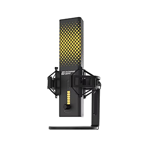 ENDGAME GEAR XSTRM USB RGB Microphone for PC Gaming, Cardioid Gaming Mic, Black | USB RGB condenser gaming microphone, cardioid pickup, plug and play, for PC gaming and streaming - color: Black