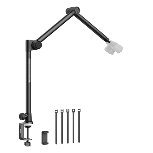 SmallRig Overhead 3-Section Desktop Camera Bracket, Damping Boom Arm Desk Mount with 360 Rotatable Ball Head, Tabletop C Clamp, Max Load to 4.4lbs / 2kg for Photography Videography Live Stream - style: Clamp 4324