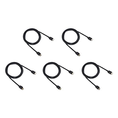 Amazon Basics Nylon-Braided HDMI 2.0 Cable, 6ft, 4K@60Hz, 18Gbps, 2160p, 48 bit, Ethernet, Compatible with TV/PS5/Xbox/Roku/Blu-ray, Black & Blue, 5-Pack - color: Black, size: 6 Feet (Pack of 5)