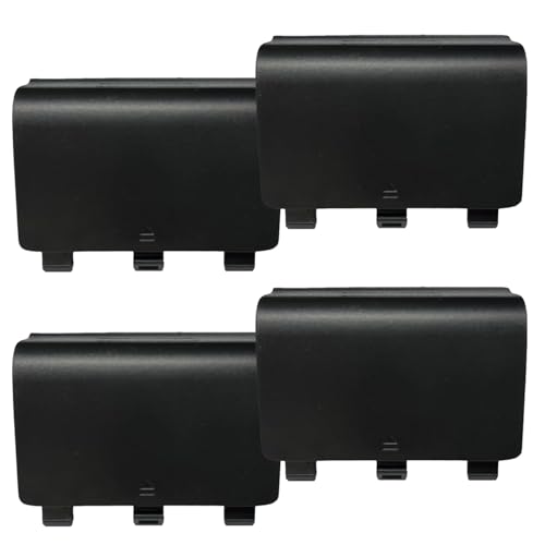 4 Pack Battery Back Cover for Xbox One, One S, One X Controller (NOT for Xbox SeriesS/X), Replacement Battery Back Shell Covers for Xbox One/One S/One X Controllers (Black) [Video Game] - color: Black