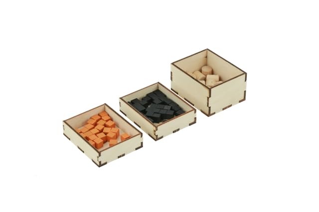 The Broken Token Game Organizer Compatible with Brass: Birmingham - Wooden Game Organizing Box with Multiple Trays