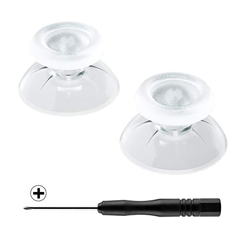 eXtremeRate Transparent Replacement 3D Joystick Thumbsticks for PS5 Controller, Analog Thumb Sticks with Screwdriver for PS4 Slim Pro Controller - color: Transparent