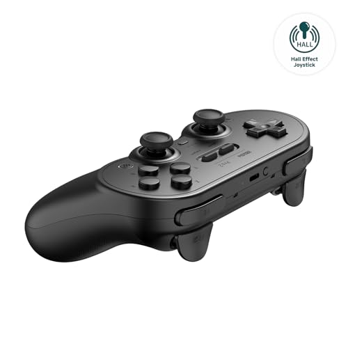 8Bitdo Pro 2 Wireless Bluetooth Controller with Travel Case, Hall Effect Joystick Update, Retro Gamepad for Switch/Switch 2, PC, Android, and Steam Deck & Apple (Black Edition) - color: Black Edition