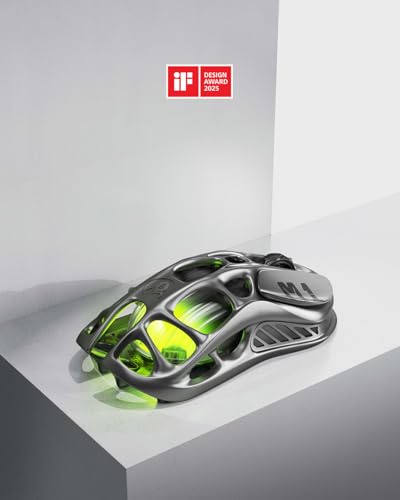 GravaStar Mercury M1 Pro Tri-Mode Wireless Gaming Mouse | Magnesium Alloy • Ergonomic Comfort • PAW3395 Sensor • 200H Battery • 5 Programmable Buttons - color: Gray