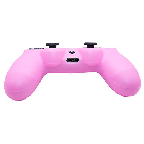 Ralan Silicone Controller Skin Protector for PS4 - Pro Thumb Grip x6, Skull Cap Grip x2 (Camouflage Pink+White Pink) - color: Pink