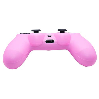 Ralan Silicone Controller Skin Protector for PS4 - Pro Thumb Grip x6, Skull Cap Grip x2 (Camouflage Pink+White Pink) - color: Pink