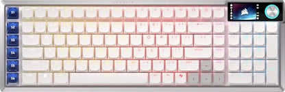 Corsair Vanguard AIR 99 Wireless RGB Gaming Keyboard – US QWERTY – White | 99% Layout, Low-Profile, Optical-Mechanical, OPX Switches, 8000Hz, Stream Deck Integration, Flashtap SOCD - color: White