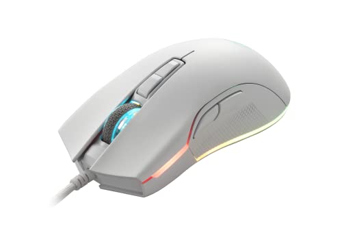 i-rocks M31E RGB Wired Gaming Mouse : 6400 DPI Optical Sensor - 60 Million Click lifespans - Compatible Software - 7 Programmable Buttons - Plain White - color: White