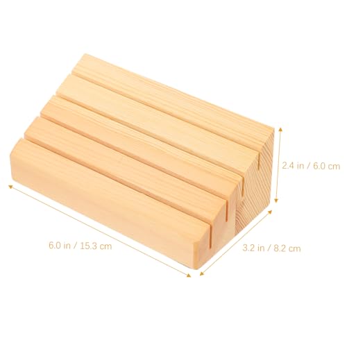 2pcs Wooden Card Holder Stand Stylish Table Display Base for Game Cards Multi-Functional Slot Design for Home Decor Practical Material