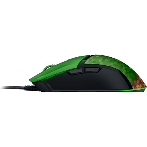Razer Cobra Wired Gaming Mouse, 58g Lightweight, Minecraft Edition | Gen-3 Optical Switches, Chroma RGB Lighting Underglow, 8500 DPI Optical Sensor, 100% PTFE Mouse Feet, Speedflex Cable - color: Minecraft Edition