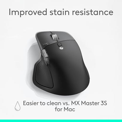 Logitech MX Master 4 for Mac, Ergonomic Bluetooth Mouse with Advanced Performance Haptic Feedback, Ultra-Fast Scrolling, USB-C Charging, MacOS, iPadOS, Windows - Space Black - color: Space Black