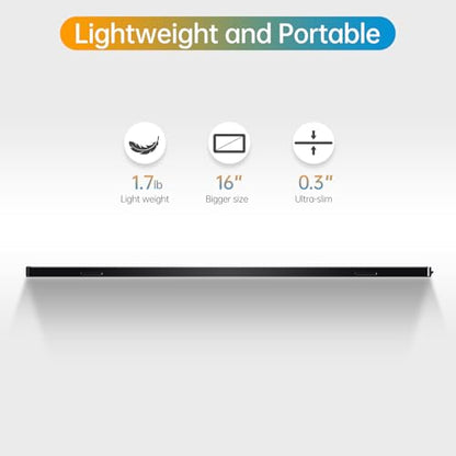 Anyuse 16" QHD USB-C HDMI HDR Portable Monitor | 16" QHD 2.5K IPS HDR, smart cover+speakers, USB-C/HDMI, plug&play, for PC/Mac/Phone/PS5/Xbox/Switch. - size: 16"Portable