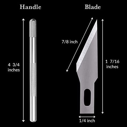 WA Portman Hobby Knife Set, 2pc Precision Craft Knife Set with 50 Blades | Craft Knife Set with 50pc SK5#11 Steel Exacto Knife Blade, Craft Art Sticker Cutter for Modeling, Fondant, Leather, Clay Tool - size: 2 Knives 50 Blades