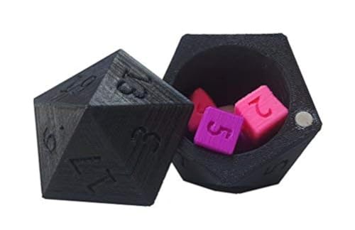 3D Central - Die of Holding: D20 Dice Box Storage Box (Black)