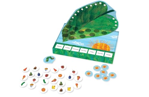 World of Eric Carle , The Very Hungry Caterpillar Snack Match Game – Cooperative Memory Board Game for Kids Ages 4+, 2‑6 Players, 3‑D Leaf Board & 31 Tokens Included