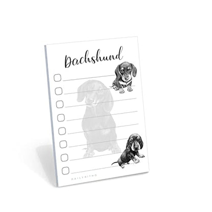 Dachshund Sticky Notepad to Do List | Weiner Dog Lover Gifts for Women | Office School Supply Sticky Notes 4"x6" 50 Pages - size: Dachshund