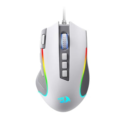 Redragon M612 Wired RGB Optical Gaming Mouse 8000 DPI Remapping Keys | Stable Lag-Free Connection, Redefine Keybinding Macro, Rapid-Fire Side Clicker, Vibing Backlight - color: Gray, style: Wired