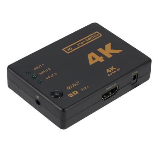 Replacement 3 Way HDMI Switcher 3 in 1 Out 2 in 1 Out with IR Compatible PC Host DVD PS3 External HDMI 2.0 Monitor TV Projector Selector AV Switch Box 4K30HZ 3840@2160
