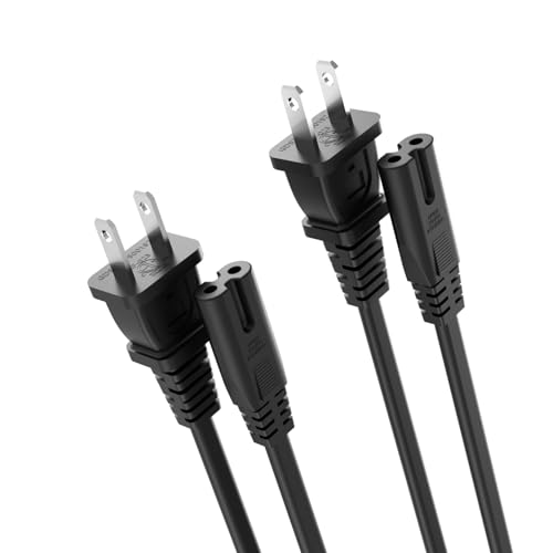 Superer 2 Pack 3 ft AC Power Cord Cable Fit for Sony PS5 PS4 PS3 Slim PlayStation 5 4 3, Xbox Series X/S, Xbox One X/S, TV, Printer, Speaker, Universal IEC C7 2 Prong Replacement Cables, ETL Listed - size: 3 Ft, style: 2 Pack