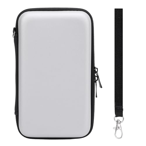 Carrying Case for NintendoNew New 2DS XL, 2DS LL, NEW 3DS, 3DS Console, Hard Protective Shell Travel Case Pouch with 8 Game Cartridges Slot, Water Proof PU & Hard EVA, Console - color: Silver