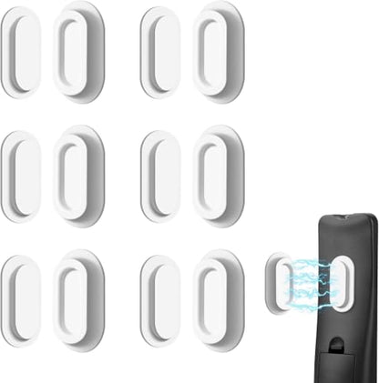 6 Pack Magnetic Remote Control Holder – Upgraded Silicone Magnetic Wall Mount for TV, Fan & Air Conditioner Remotes – Self-Adhesive, No-Drill Remote Control Holder Wall Mount - color: White