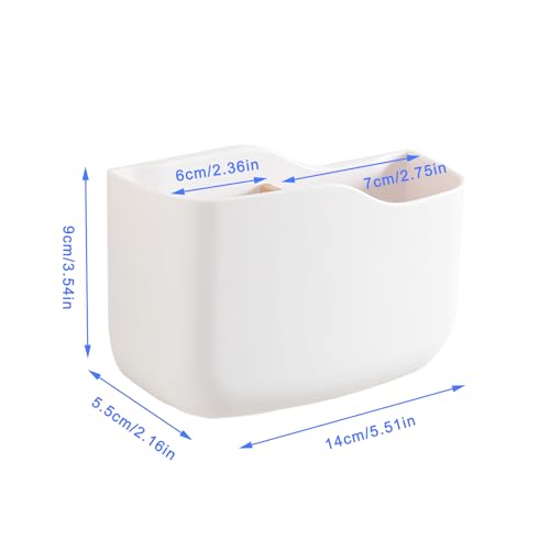SUNFICON Adhesive Remote Control Holder Wall Mount Media Player Controller Holder Universal TV Remote Organizer Caddy Box Tray Easy Phone Charging Home Office Desk Nightstand White - color: White