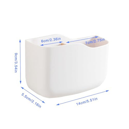 SUNFICON Adhesive Remote Control Holder Wall Mount Media Player Controller Holder Universal TV Remote Organizer Caddy Box Tray Easy Phone Charging Home Office Desk Nightstand White - color: White