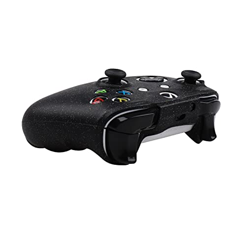 RALAN Glitter Controller Skin for Xbox One, Anti-Slip Silicone Controller Cover Protector Compatible for Xbox 1 Wireless/Wired Gamepad Joystick with 4 Thumb Grips Caps and Black Pro Thumb Grip x 8 - color: Black