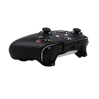 RALAN Glitter Controller Skin for Xbox One, Anti-Slip Silicone Controller Cover Protector Compatible for Xbox 1 Wireless/Wired Gamepad Joystick with 4 Thumb Grips Caps and Black Pro Thumb Grip x 8 - color: Black