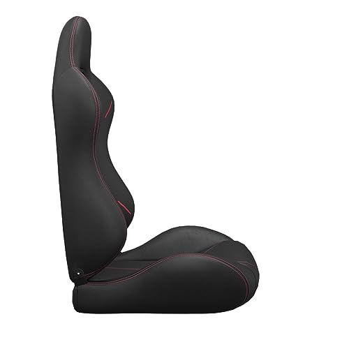 2 Pcs Adjustable Universal Racing Seats with Double Sliders, Reclinable Bucket Seats, 1 Pair of Sport Seats for Vehicles (Black-S) - color: Black-S
