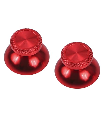 Ceozon Replacement Metal Thumb Grips Accessories for Ps5 Controller Thumbsticks Swap Joysticks Repair Kit (Red)