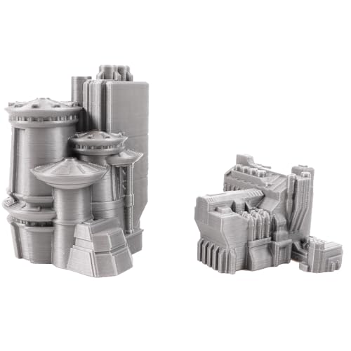 6mm Sci-Fi Cityscape Bundle 1 - Tabletop Terrain for Miniatures Games Such as Epic Battletech Adeptus Titanicus (Bundle 1) - size: Bundle 1 without Hexes
