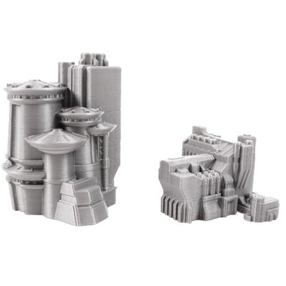 6mm Sci-Fi Cityscape Bundle 1 - Tabletop Terrain for Miniatures Games Such as Epic Battletech Adeptus Titanicus (Bundle 1) - size: Bundle 1 without Hexes