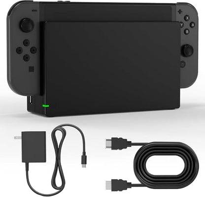 Dock Station for Nintendo Switch/Switch OLED, Replacement 3-in-1 TV Dock Set with Original IC Module, AC Charger & High-Speed HDMI Cable for 1080P HD Output（Not Compatible with Sw 2）