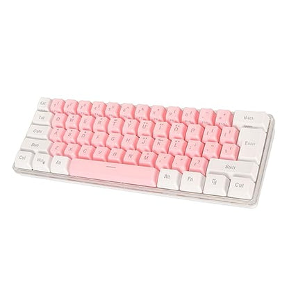 ZJchao Gaming Keyboard 60% Layout Mechanical Keyboard 61 Keys Wired RGB Compact Keyboard for Typist (White Pink) - size: White Pink