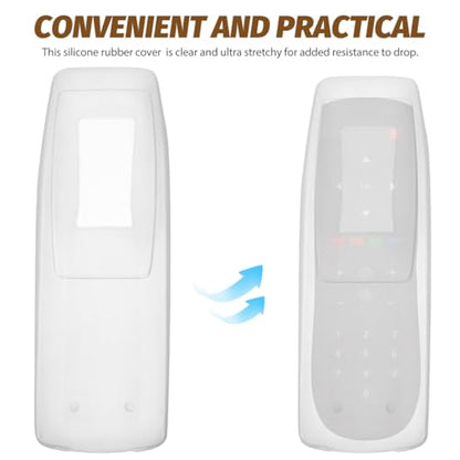 Angoily Silicone Remote Protective Cover Case for Tv Air Conditioner Remote Controller Flexible Stretchy Skin with High Transparency and Easy Battery Access